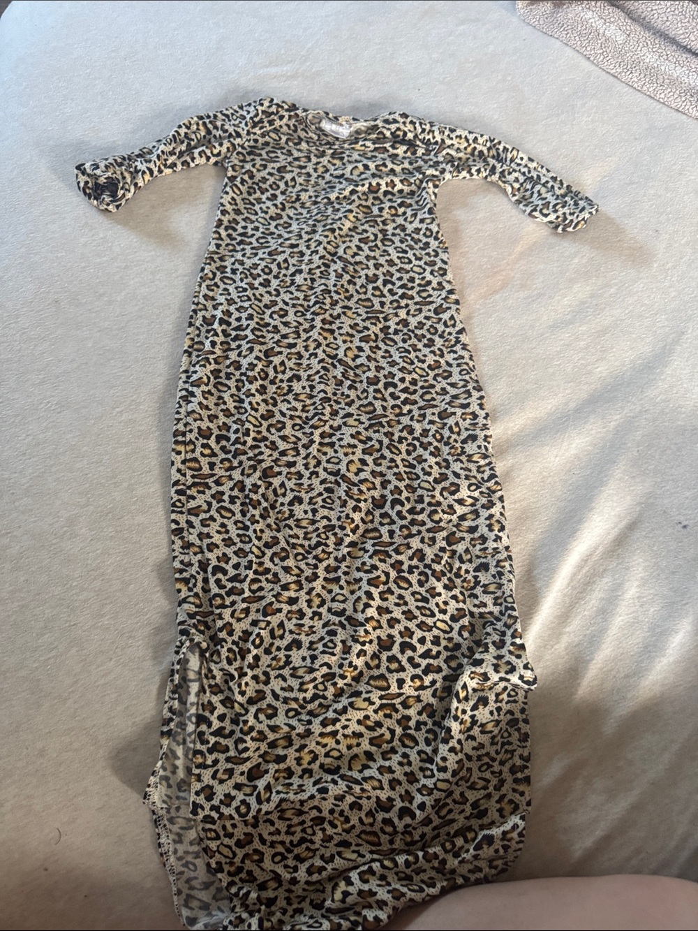 The leopard baby boutique Leopard Print Maxi sleep dress  size 6 month